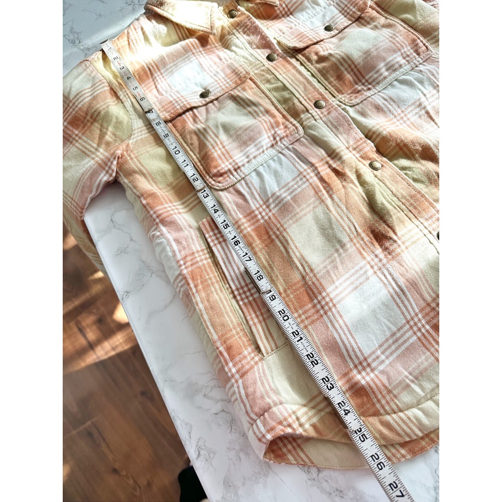 Marmot Ridgefield Sherpa Lined Plaid Light Orange Flannel Jacket Womens Size XS - Picture 13 of 16